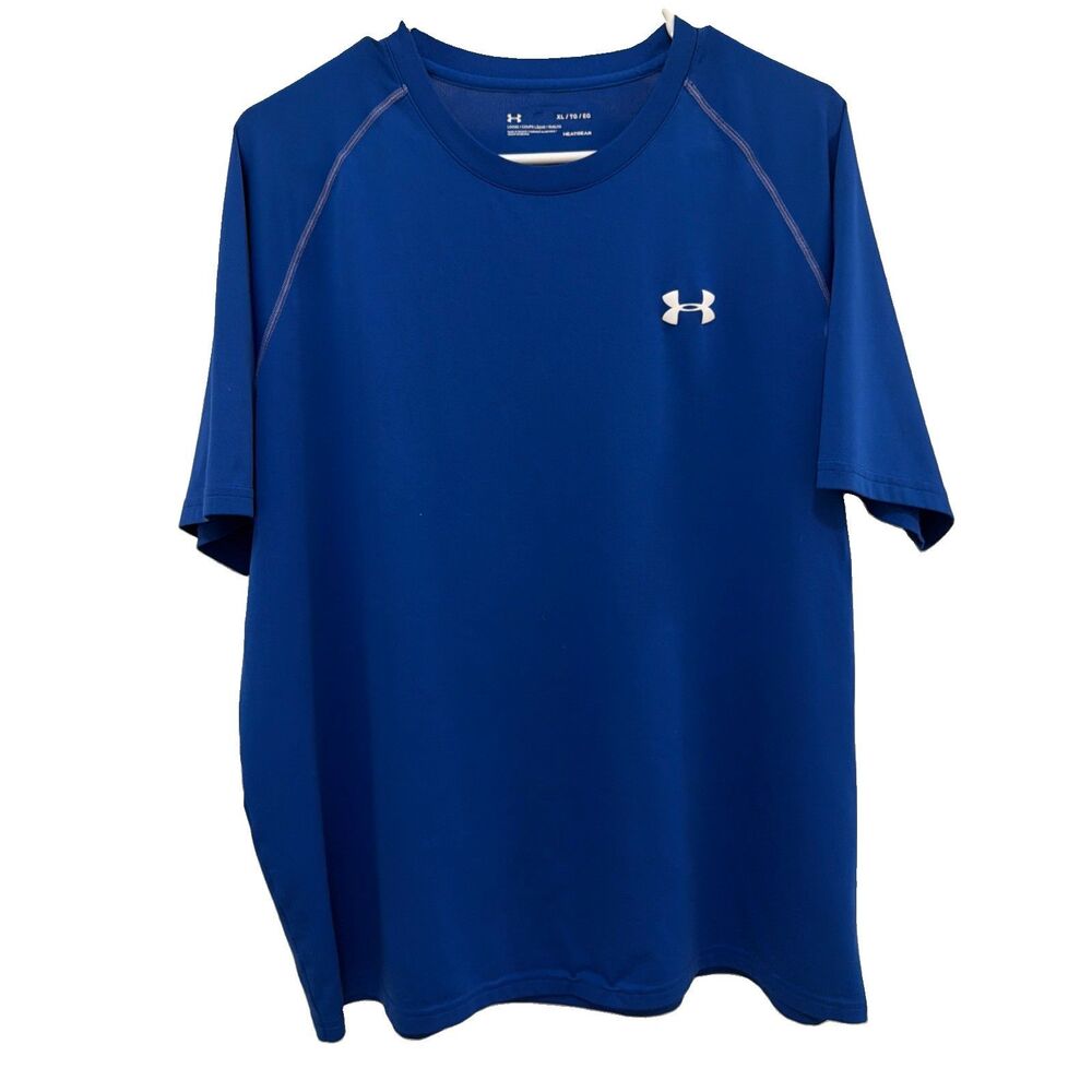 Under Armour Men's XL Blue HeatGear Loose Fit Short Sleeve Gym Performance